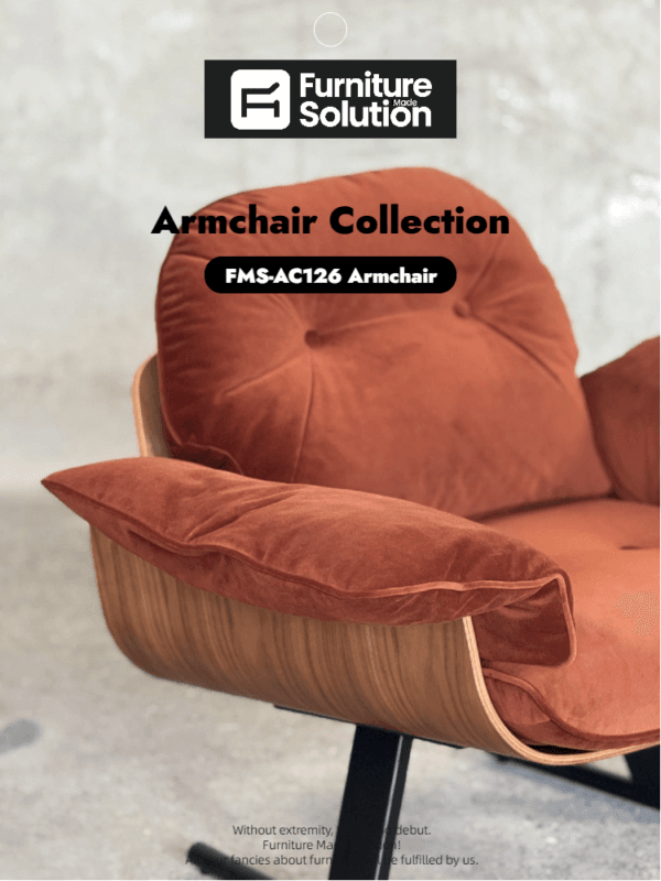 Mid-Century Modern Accent Armchair - Walnut Frame & Velvet Fabric Lounge Chair - Image 3