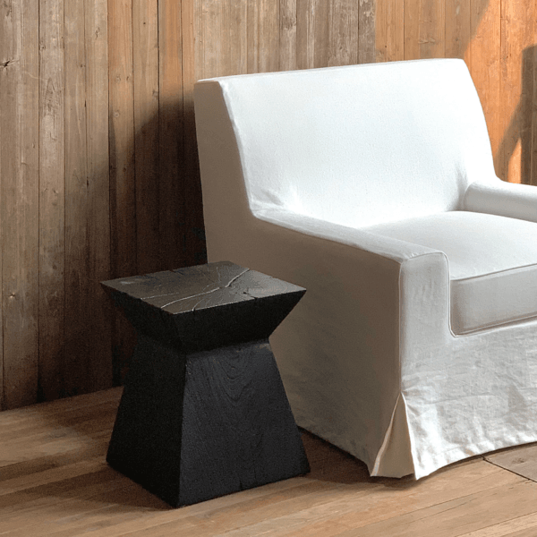 JS013 Linen Fabric Slipcovered Armchair w/ Down Feather - Image 2