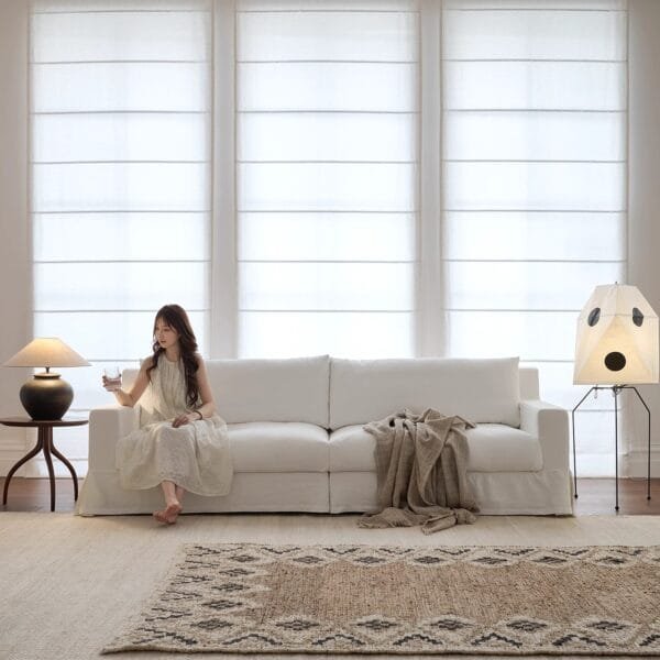 Linen Slipcovered Sofa | Modular Fabric Sofa | JS017 - Image 6