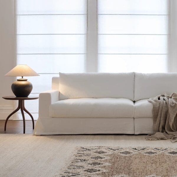 Linen Slipcovered Sofa | Modular Fabric Sofa | JS017