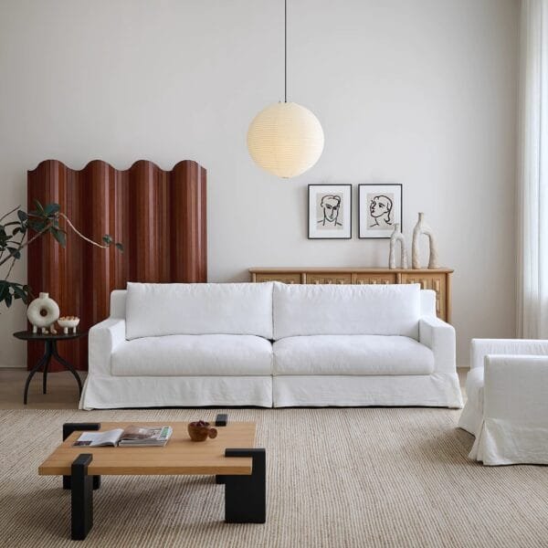 Linen Slipcovered Sofa | Modular Fabric Sofa | JS017 - Image 3