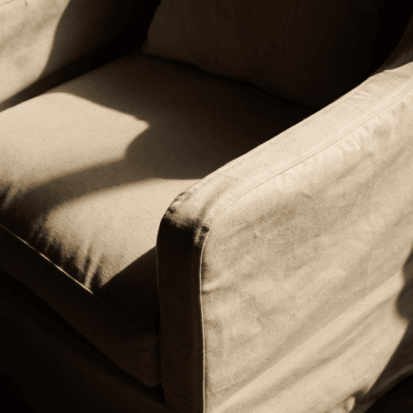 JS055 Linen Fabric Slipcovered Armchair w/ Down Feather - Image 4