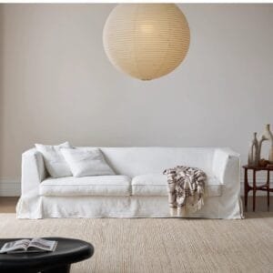 Luxury Linen Sofa Slipcover with Down Feather Fill Couch (JS014)