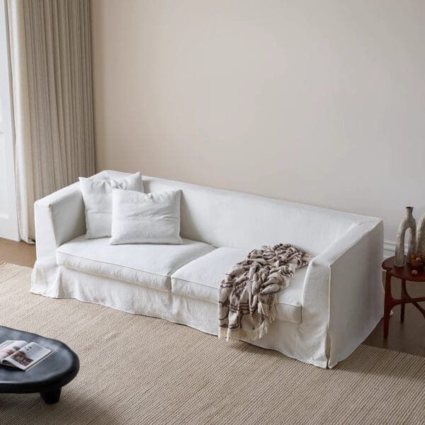 Luxury Linen Sofa Slipcover with Down Feather Fill Couch (JS014) - Image 2