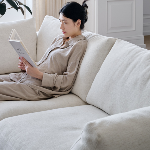 Modern Linen Modular Sofa with Solid Wood Legs | (JS250613) - Image 4