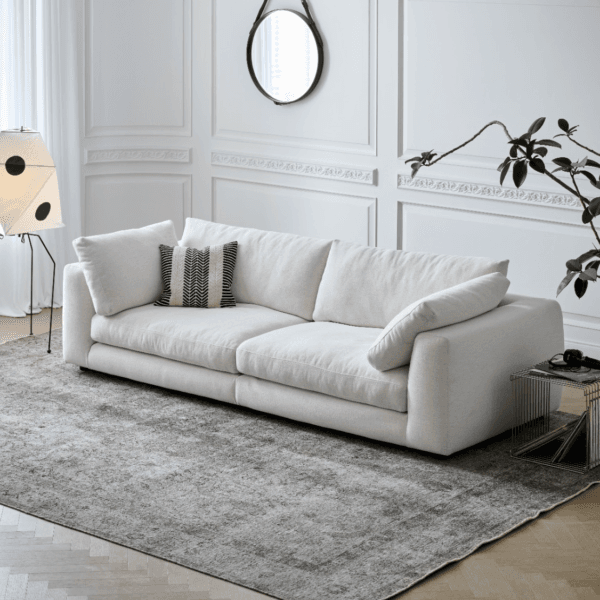 Modern Linen Modular Sofa with Solid Wood Legs | (JS250613) - Image 7