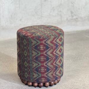 Handcrafted Patterned Pouf Ottoman OT-029 | Ethnic Accent Stool & Footrest