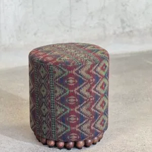 Handcrafted Patterned Pouf Ottoman OT-029 | Ethnic Accent Stool & Footrest