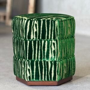 Handcrafted Hexagonal Ottoman OT-026 | Solid Wood Base Footrest & Accent Stool