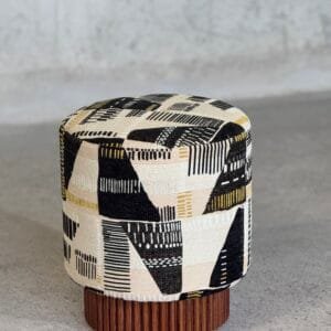 PatternedPouf Ottoman - OT-025 | Handcrafted Decorative Footrest & Accent Stool