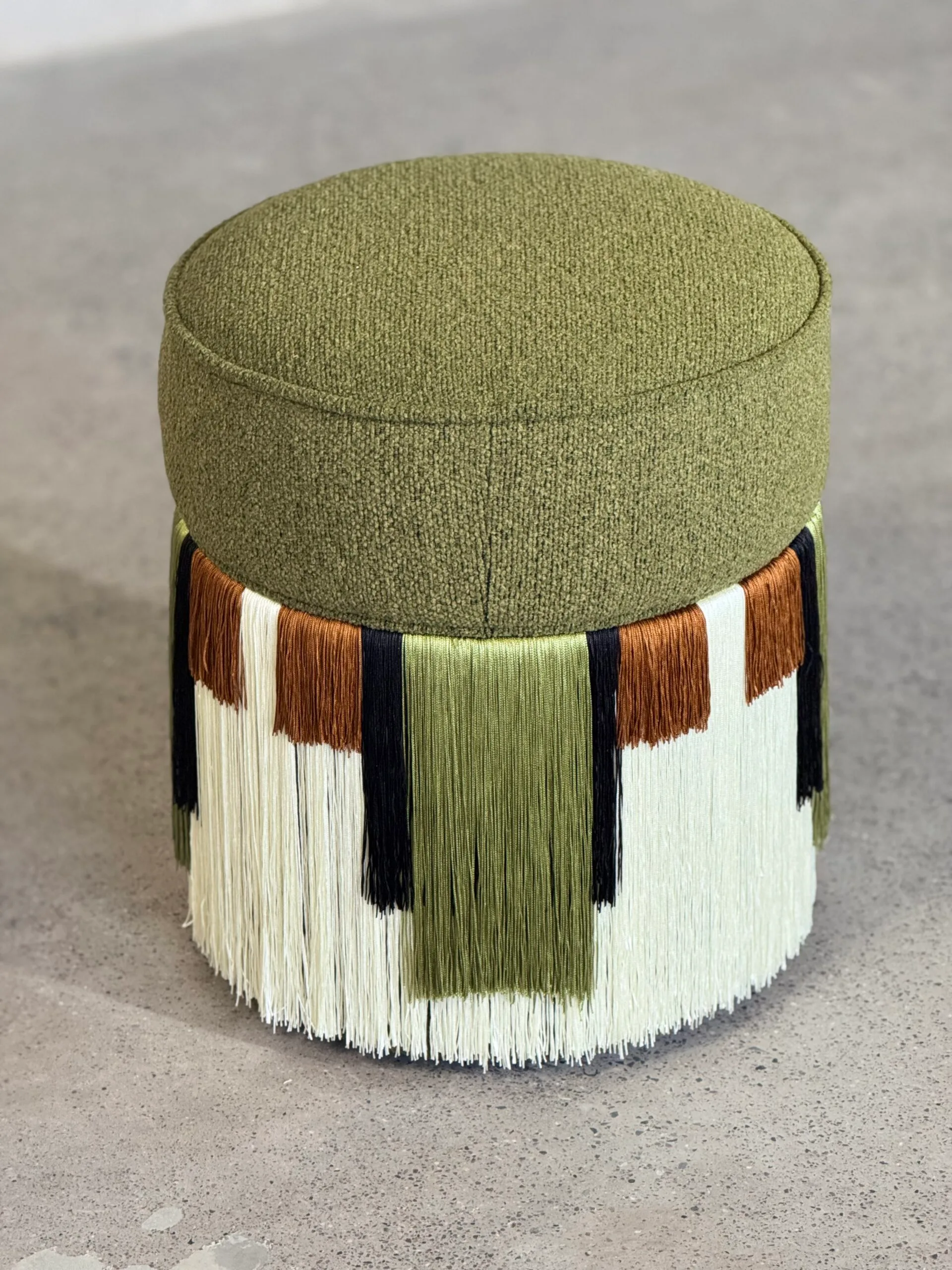 Tassel Ottoman - OT-021 | Handcrafted Decorative Footrest & Accent Stool - Image 2