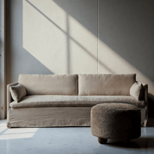 Luxury Linen Sofa Slipcover with Down Feather Fill Couch (JS1267)